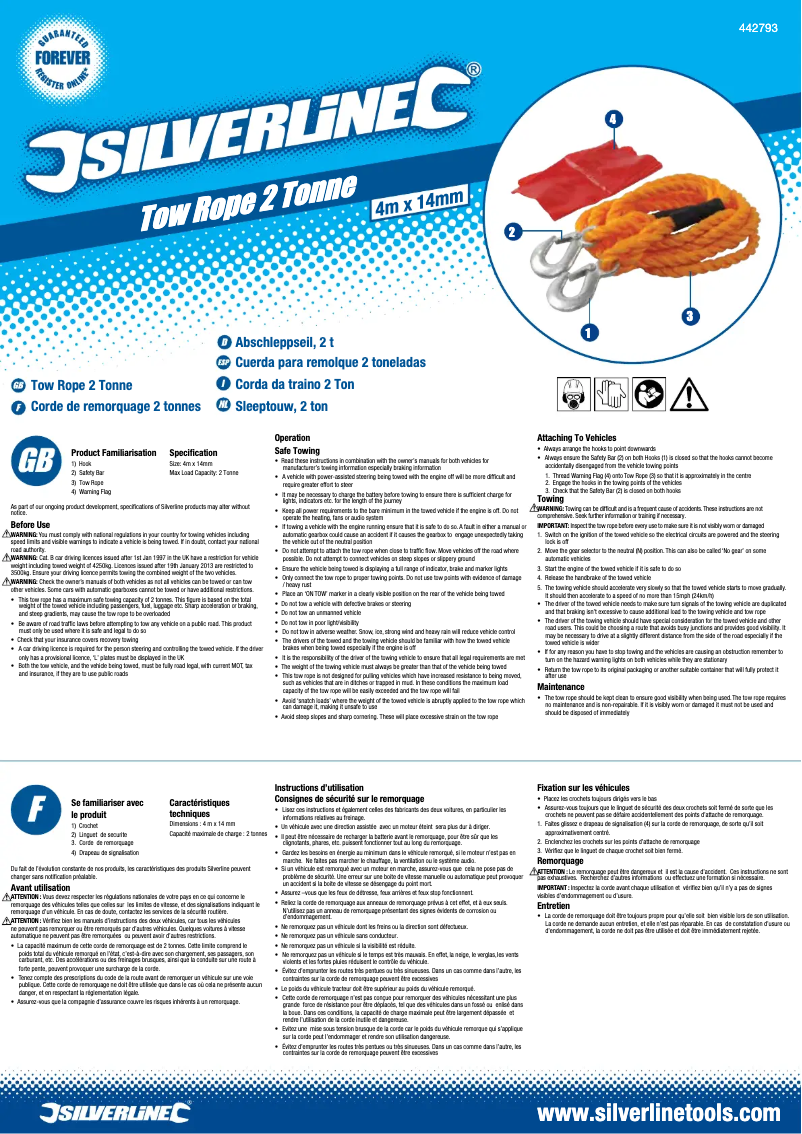 Page 1 of the manual User Manual Silverline 442793