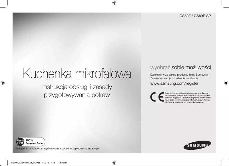 Page 1 of the manual User Manual Samsung GS89F