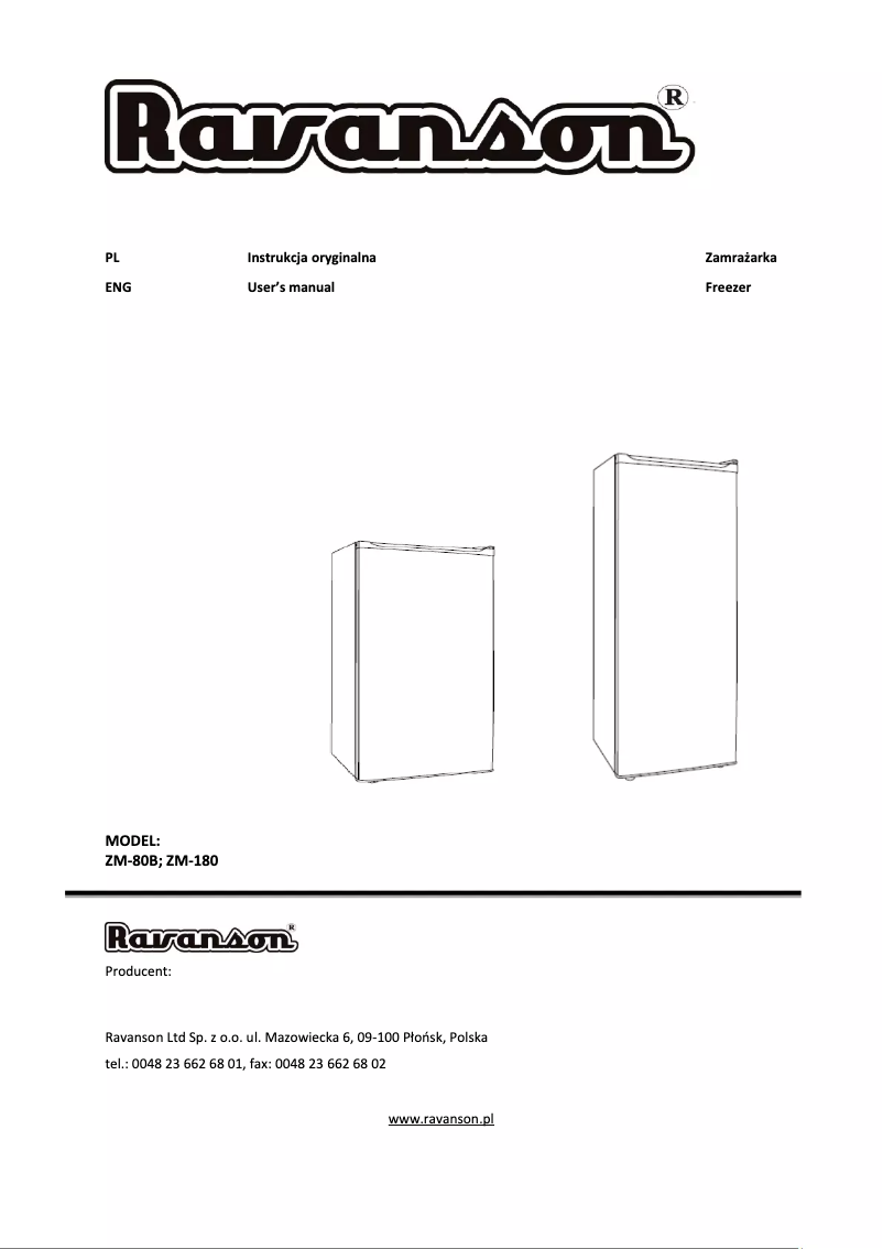 First page image of the manual for ZM-180