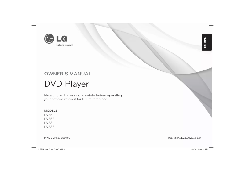 First page image of the manual for DV551