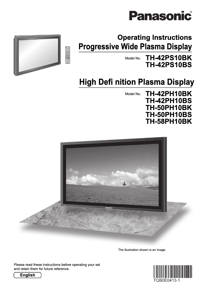 First page image of the manual for TH-42PH10BK