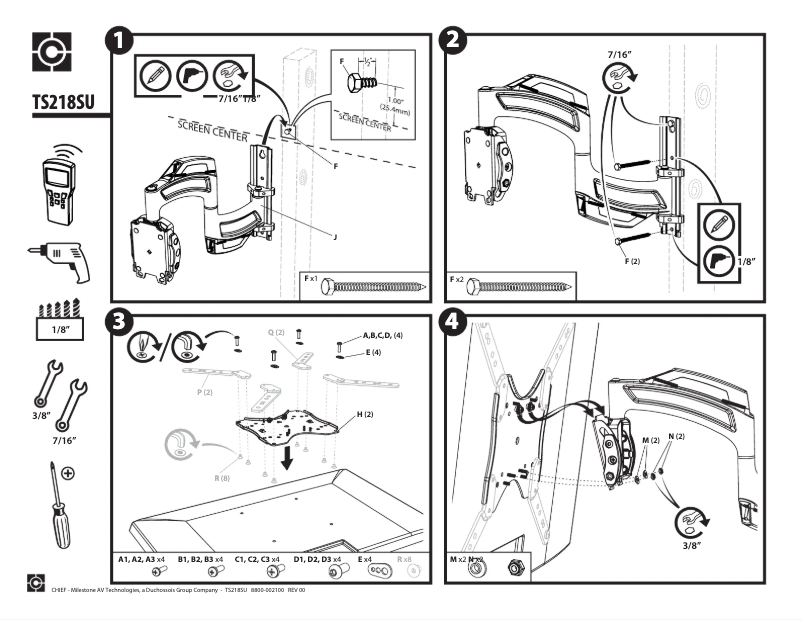 Page 1 of the manual User Manual Chief TS218SU