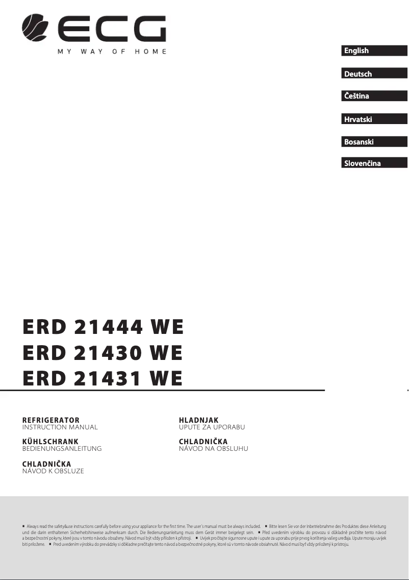 Image de la première page du manuel de l'appareil ERD 21431 WE
