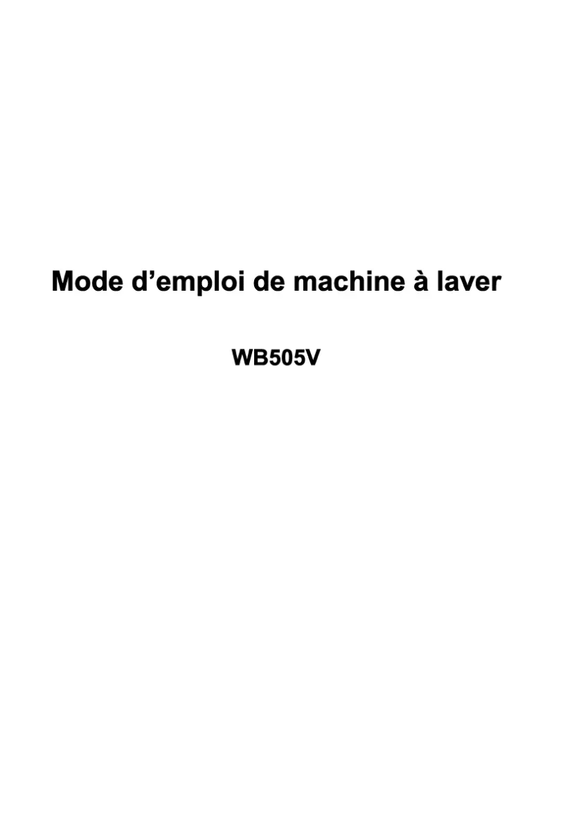 Page 1 of the manual User Manual Welco WB505V