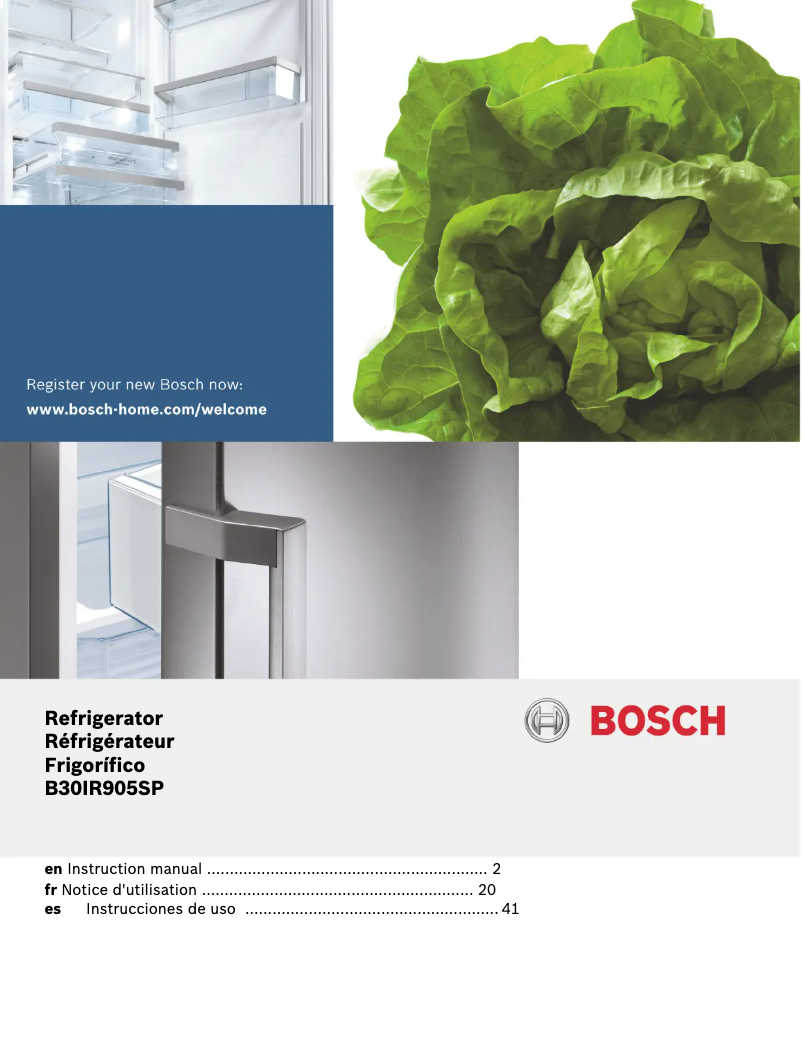 Page 1 of the manual User Manual Bosch B30IR905SP