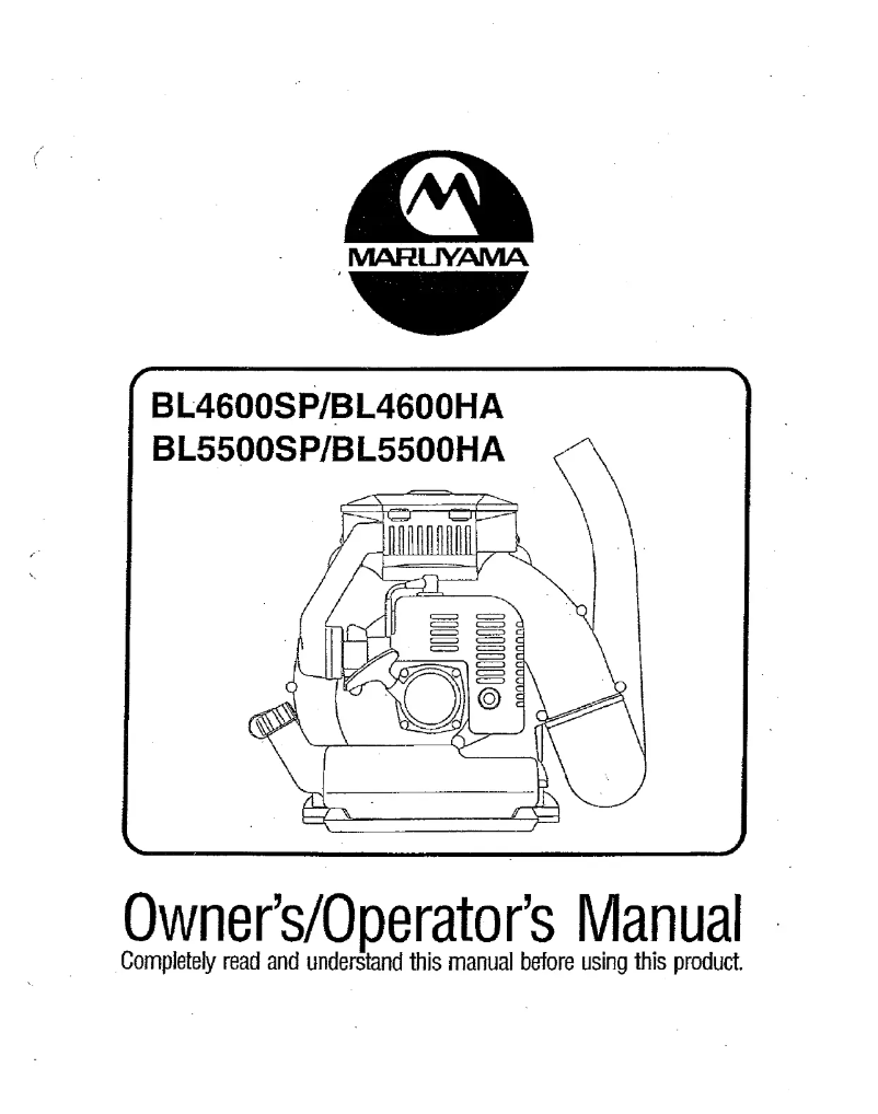 First page image of the manual for BL4600HA