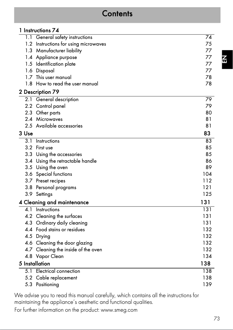 First page image of the manual for SF4604PMCNR