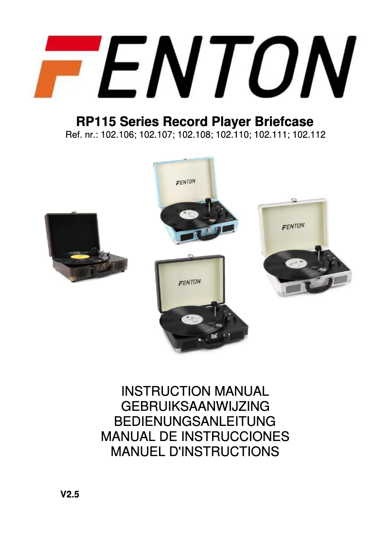 First page image of the manual for RP115D