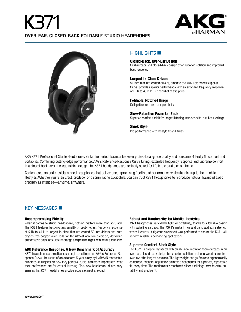 First page image of the manual for K371