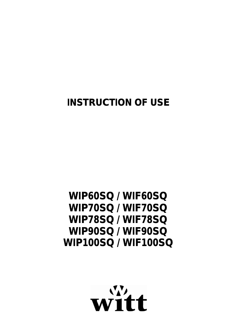 Page 1 of the manual User Manual Witt WIF78SQW2