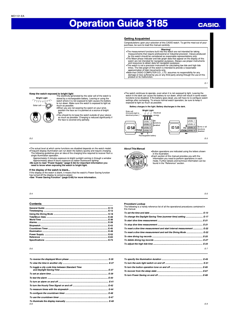 First page image of the manual for 3185