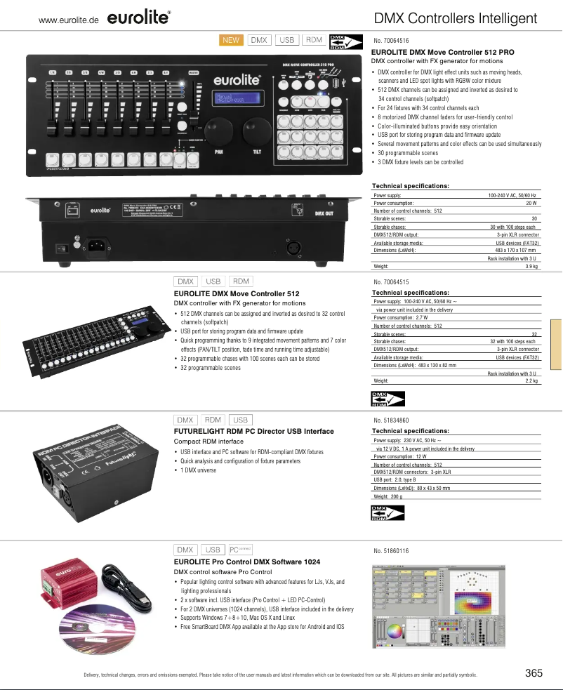 First page image of the manual for DMX Move Control 512 PRO