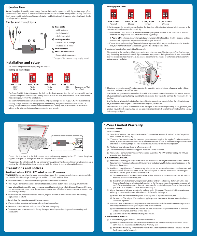 First page image of the manual for MiVue Smartbox 3