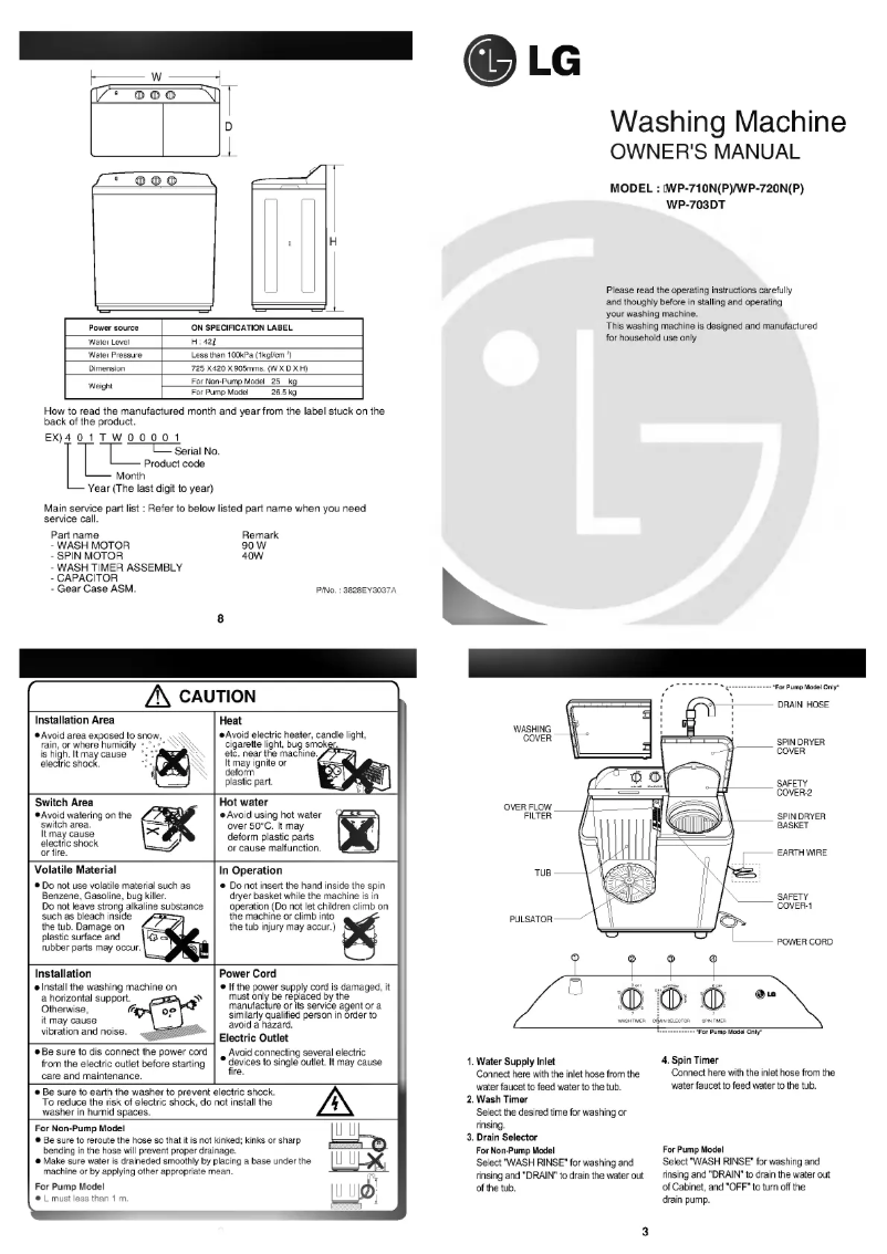 Page 1 of the manual User Manual LG WP-710N