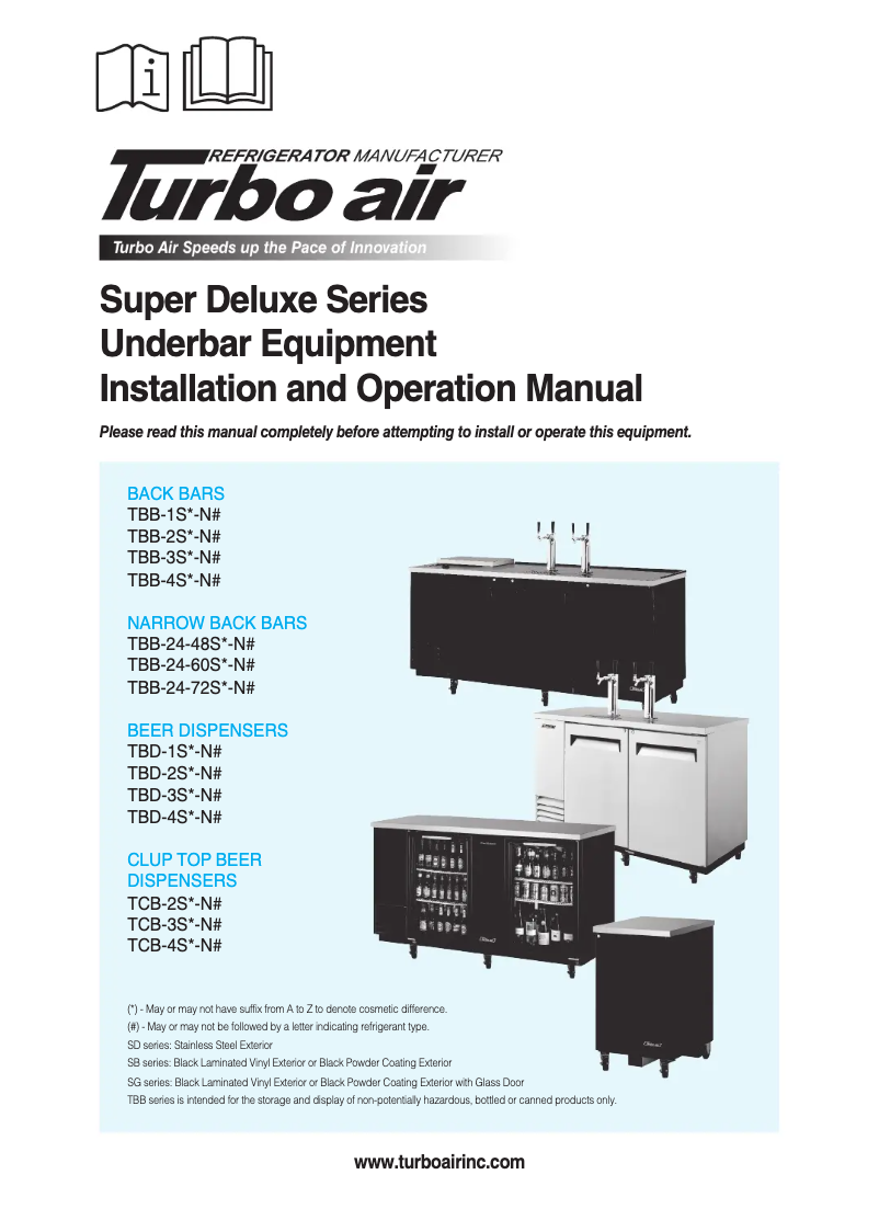 Page 1 of the manual User Manual Turbo air TBD-2SB