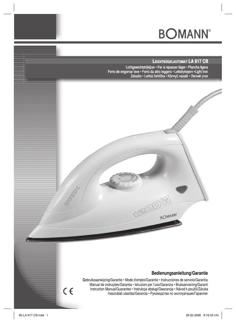 First page image of the manual for LA617 CB