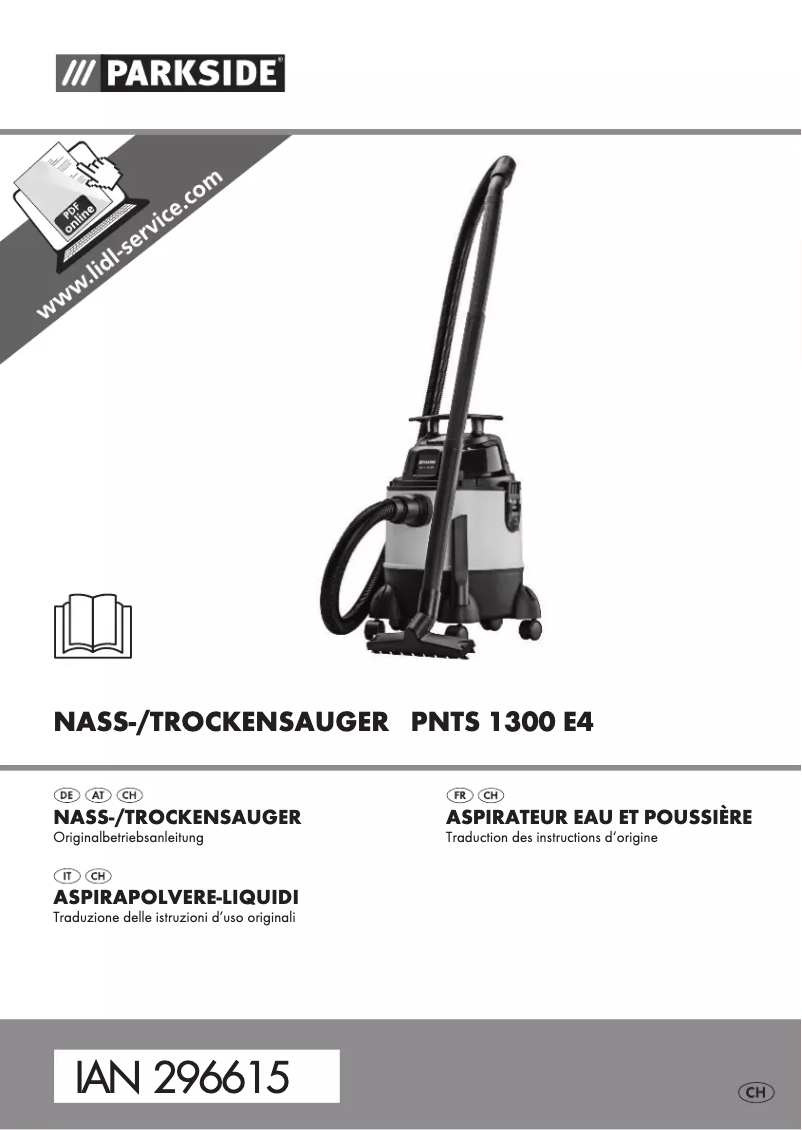 First page image of the manual for PNTS 1300 E4