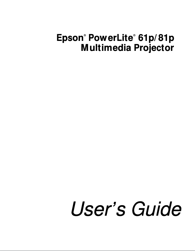 Page 1 de la notice Manuel utilisateur Epson PowerLite 61p