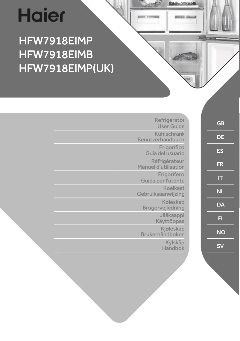 First page image of the manual for HFW7918EIMB