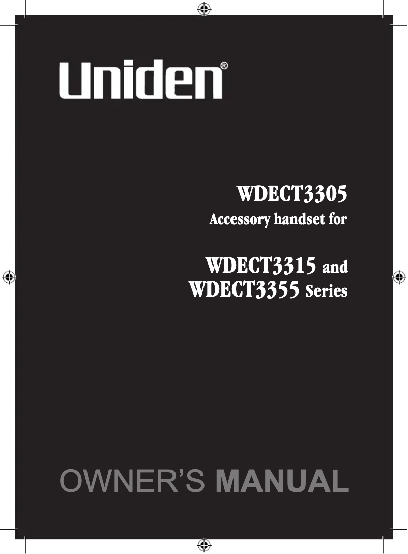 Page 1 of the manual Instruction Manual Uniden WDECT 3315