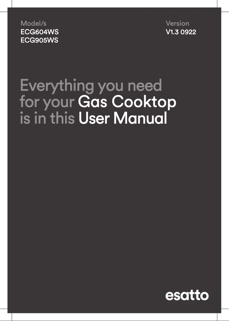 Page 1 of the manual User Manual Esatto ECG604WS