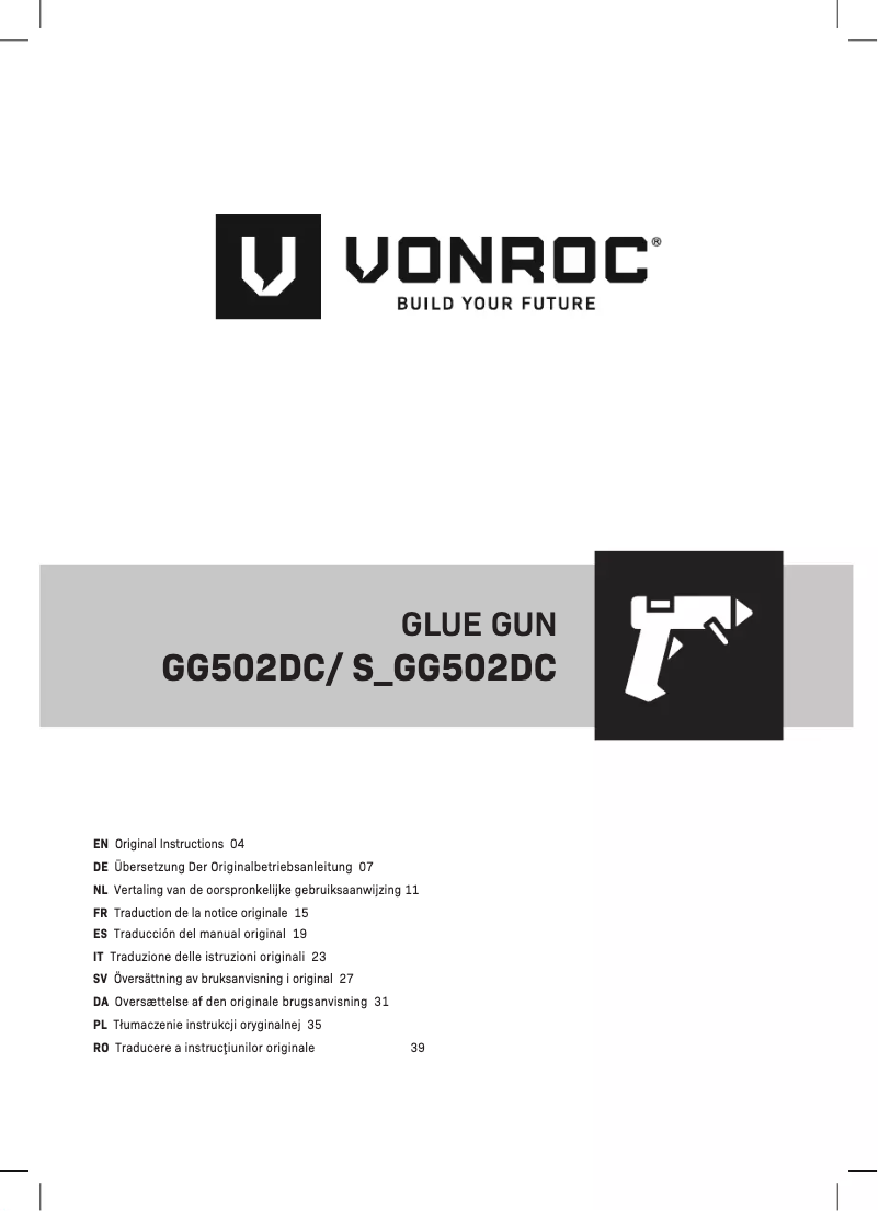 Page 1 of the manual User Manual Vonroc S_GG502DC