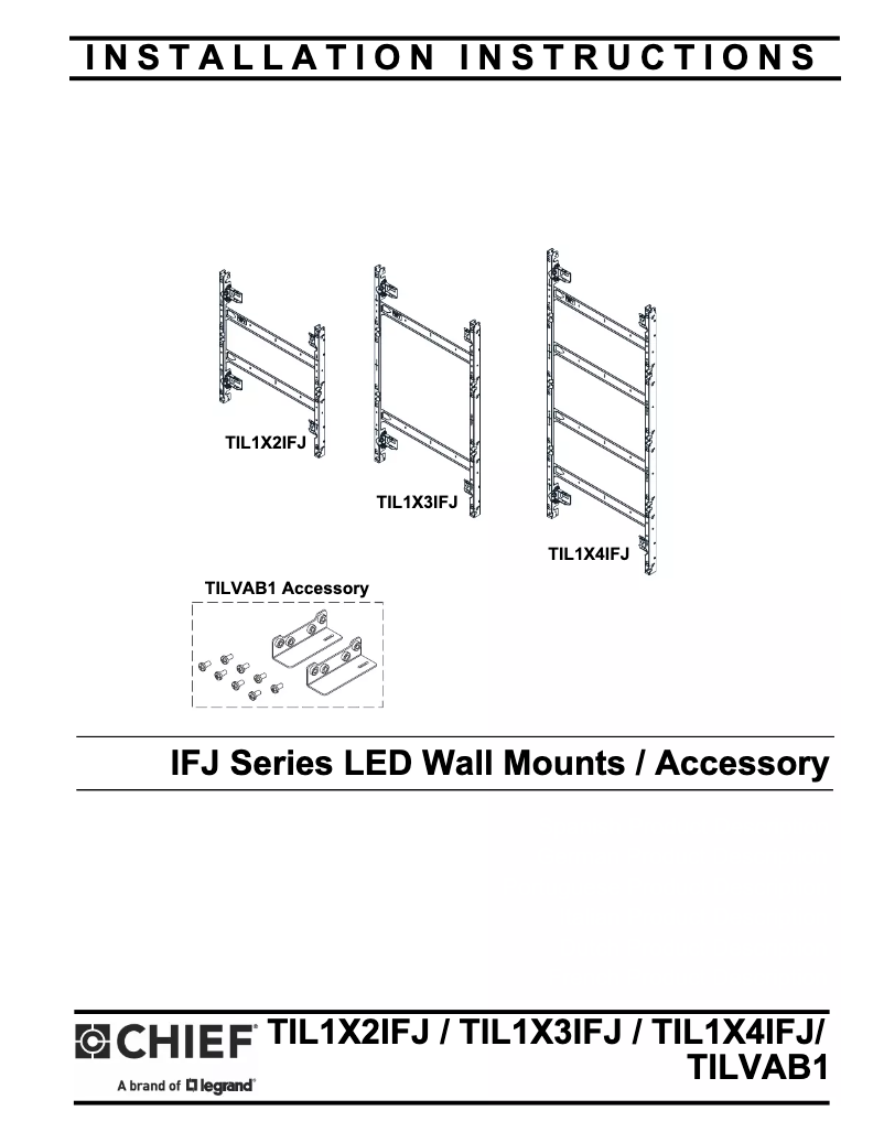 Page 1 of the manual User Manual Chief TIL1X3IFJ