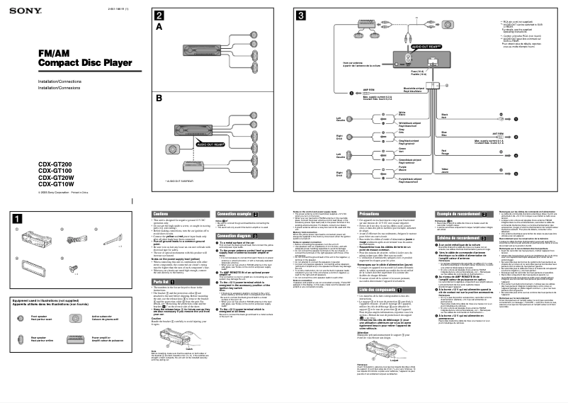 First page image of the manual for CDX-GT200