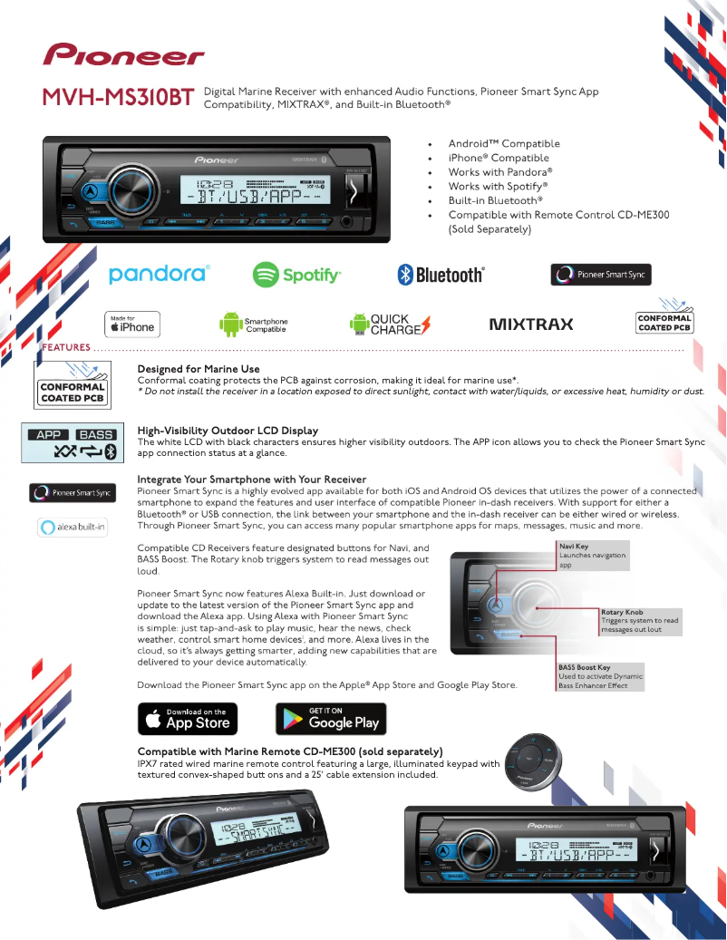 First page image of the manual for MVH-MS310BT