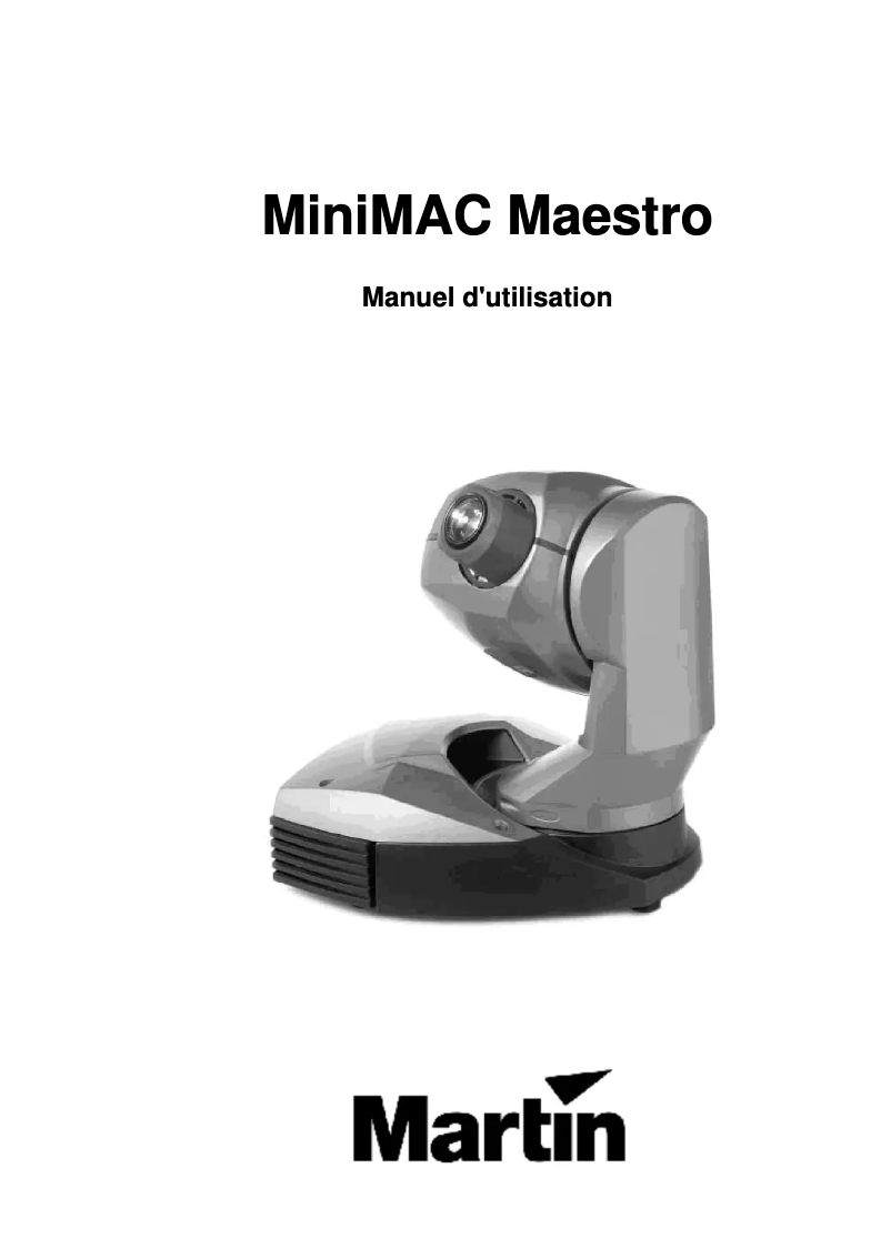 First page image of the manual for MiniMAC Maestro