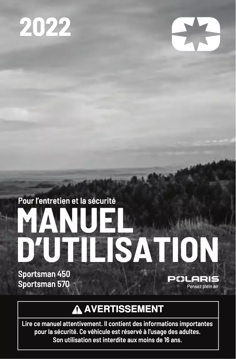 Page 1 of the manual User Manual Polaris Sportsman 570 Ultimate Trail Limited Edition (2022)
