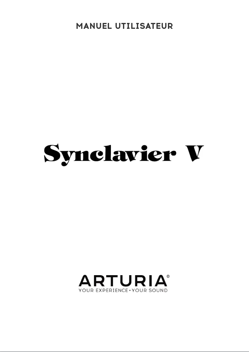Page 1 of the manual User Manual Arturia Synclavier V