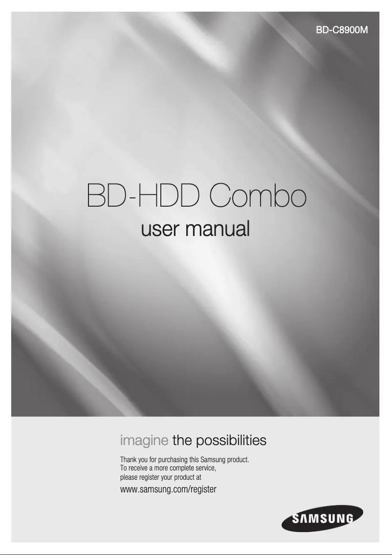Page 1 of the manual User Manual Samsung BD-C8900M