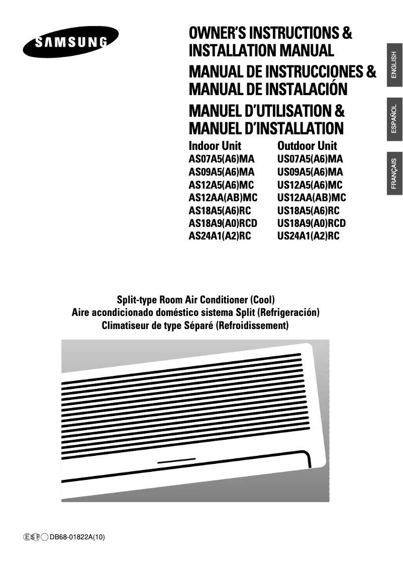 Page 1 of the manual User Manual Samsung US24A2RC