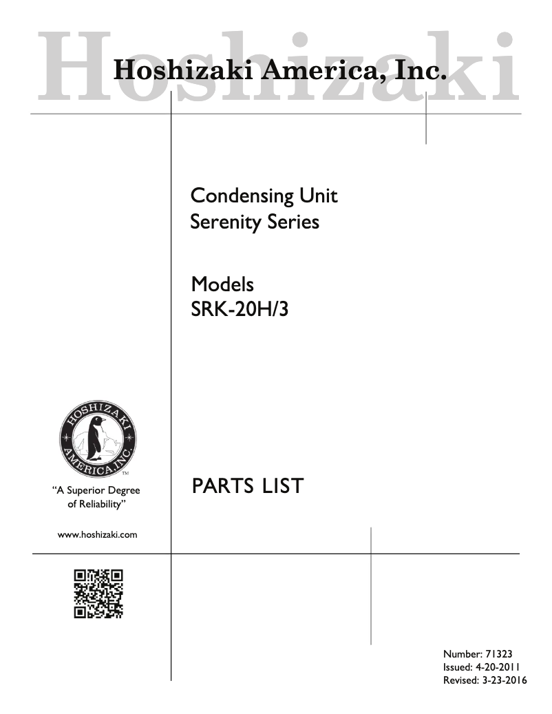 First page image of the manual for SRK-20H