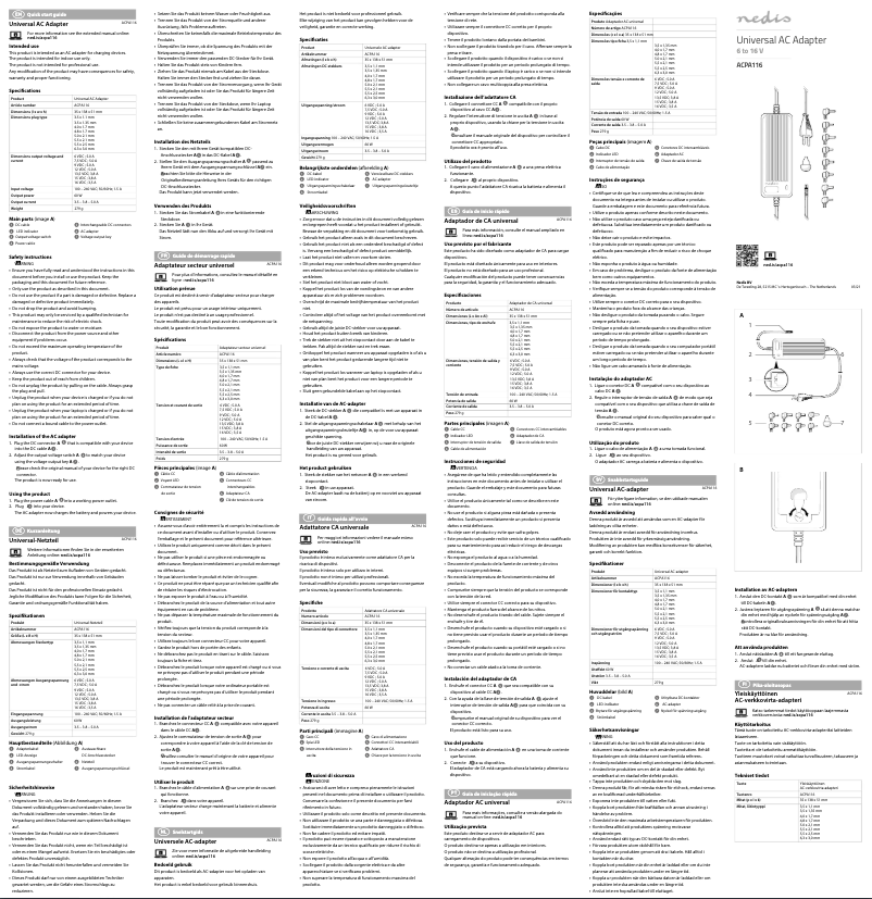 Page 1 of the manual User Manual Nedis ACPA116