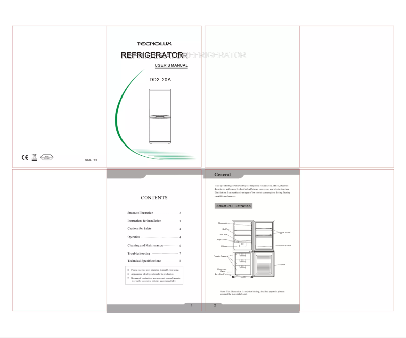 Page 1 of the manual User Manual Tecnolux DD2-20A