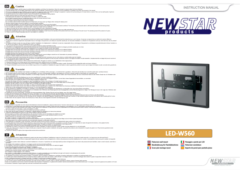 Page 1 of the manual User Manual Newstar LED-W560