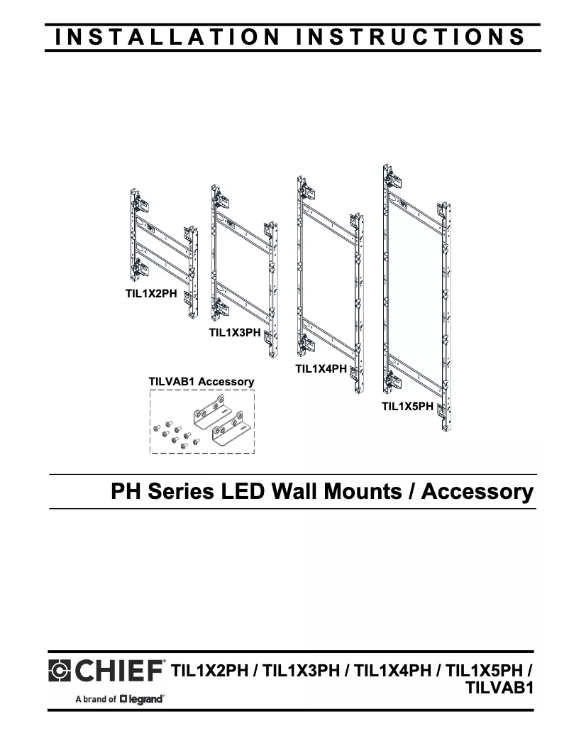 Page 1 of the manual User Manual Chief TIL1X2PH