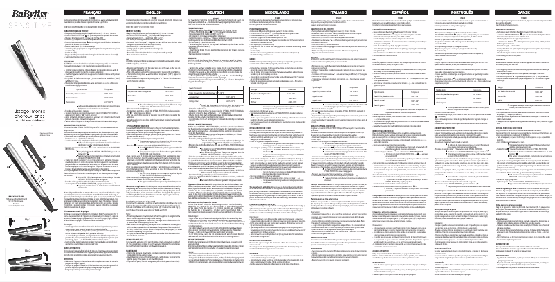 Page 1 of the manual User Manual BaByliss ST460E