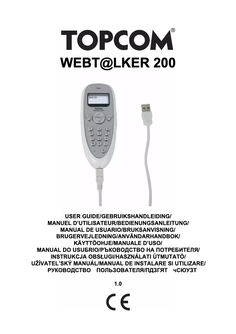 First page image of the manual for Webtalker 200 Travel