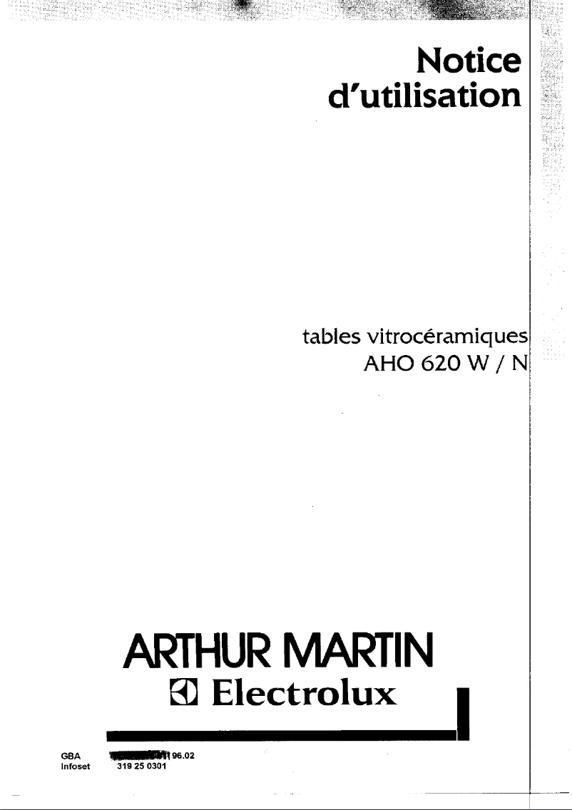 Page 1 of the manual User Manual Arthur Martin-Electrolux AHO620W