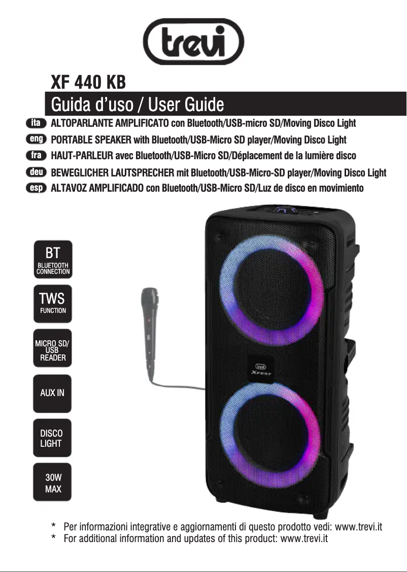 Page 1 de la notice Manuel utilisateur Trevi XF 440 KB