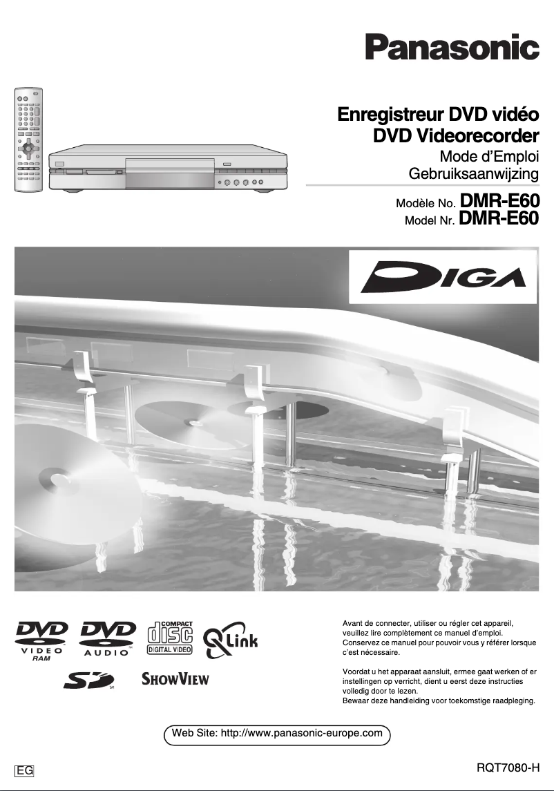 First page image of the manual for DMR-E60