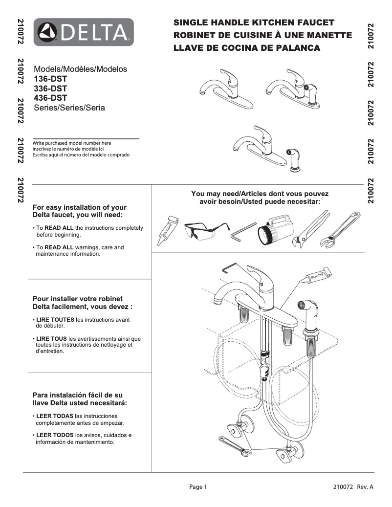 Page 1 de la notice Manuel utilisateur Delta 336-TP-DST