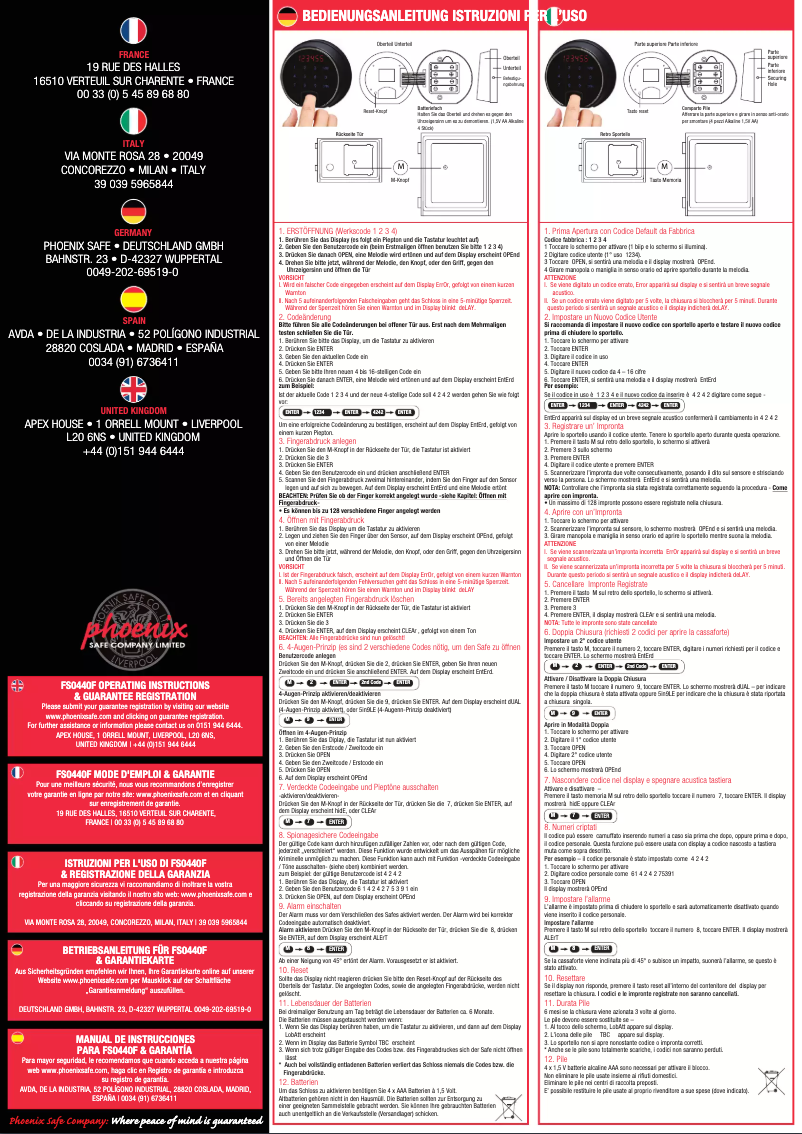 First page image of the manual for FS0442F