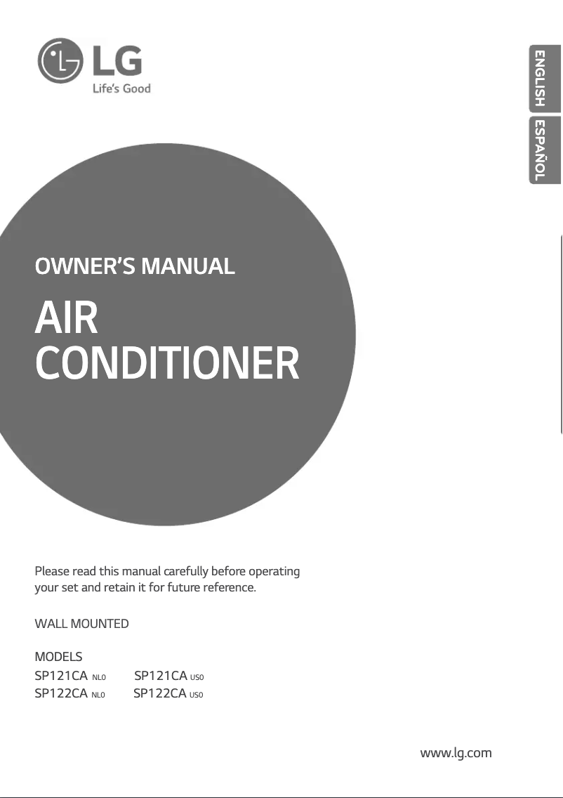 Page 1 of the manual User Manual LG SP122CA