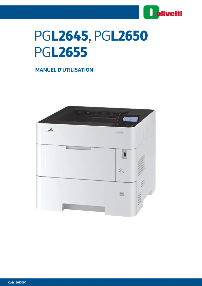 First page image of the manual for PG L2655