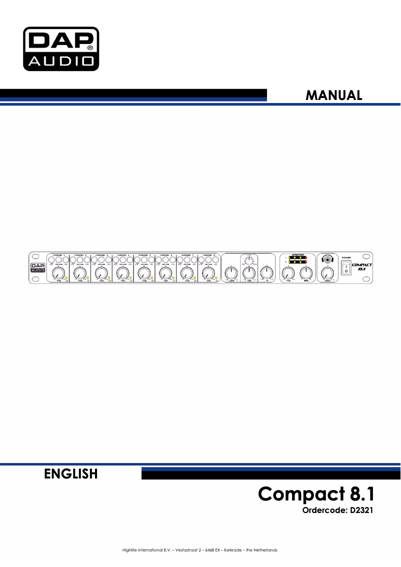 Page 1 de la notice Manuel utilisateur DAP-Audio Compact 8.1