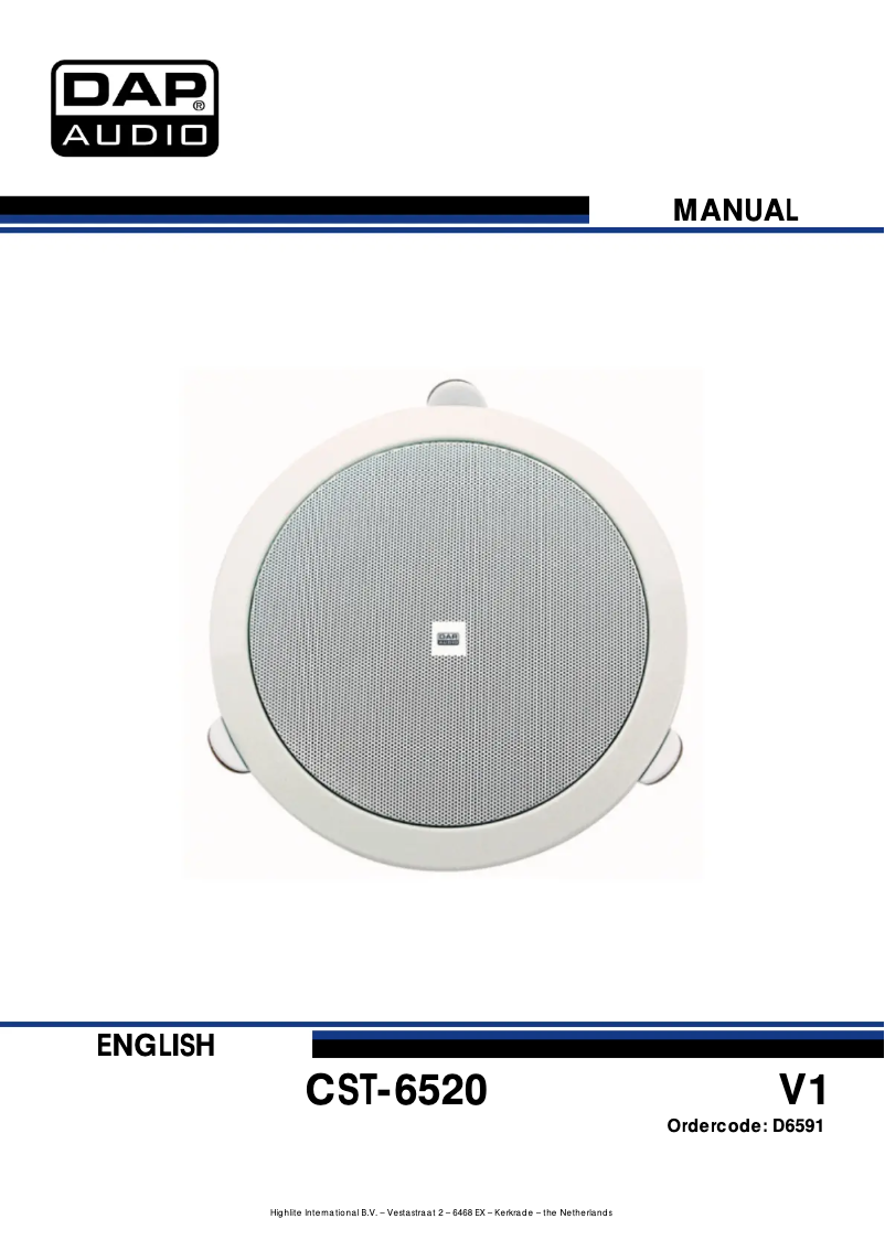 Page 1 de la notice Manuel utilisateur DAP-Audio CST-6520